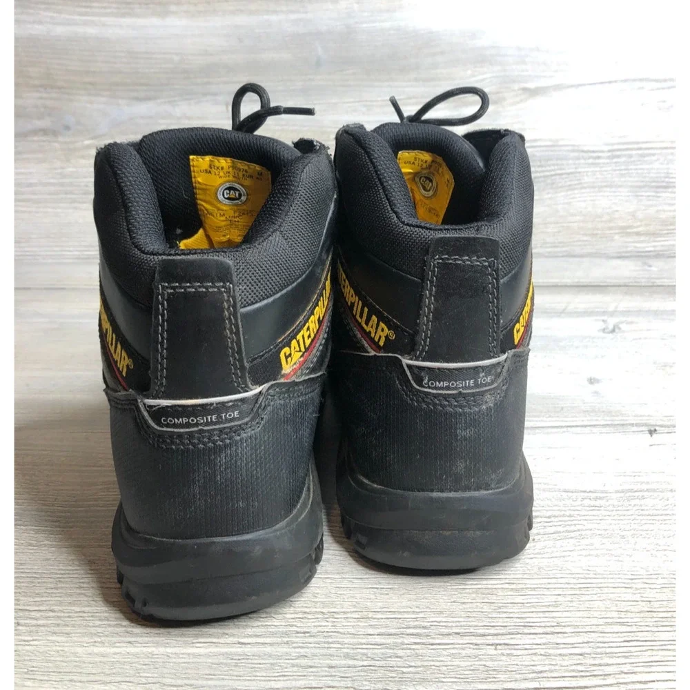 Caterpillar Resorption Composite Toe Work Boots Black Men's 12 Wide P90976